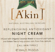 Carica l'immagine nel visualizzatore di Gallery, A'kin Replenishing Antioxidant Night Cream 50ml