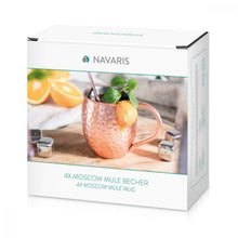 Carica l'immagine nel visualizzatore di Gallery, Navaris 4X Boccale per Moscow Mule in Rame - Set 4 Bicchieri da 500ml 4x
