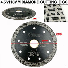 Carica l'immagine nel visualizzatore di Gallery, SHDIATOOL Disco Diamantato 115mm con Mesh Turbo per Porcellana 115mm, Nero