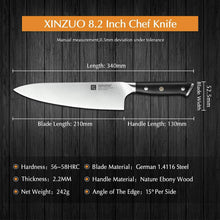 Carica l'immagine nel visualizzatore di Gallery, XINZUO 21cm Coltello da Cuoco Germania Chef+Guaina Magnetica