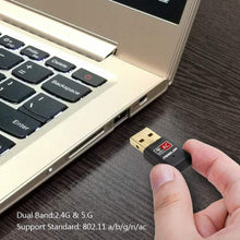 Carica l'immagine nel visualizzatore di Gallery, Mini Ricevitore USB WiFi, Dual Band 2.4 / 5GHz Adattatore di Rete Wireless 600mb