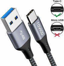 Carica l'immagine nel visualizzatore di Gallery, RAVIAD Cavo USB C a 3.0 A, Nylon Intrecciato Tipo C di 1M