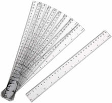 Carica l'immagine nel visualizzatore di Gallery, AIEX 10 pezzi Righello di plastica con Pollici e sistema metrico dritto, 30 cm