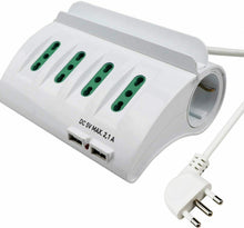 Carica l'immagine nel visualizzatore di Gallery, Extrastar Multipresa da Scrivania/Tavolo con 2 Presa 6 Prese -2 USB, Bianco