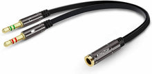 Carica l'immagine nel visualizzatore di Gallery, Sdoppiatore per cuffie e microfono, Adattatore splitter attacco jack 3.5 mm 3pin