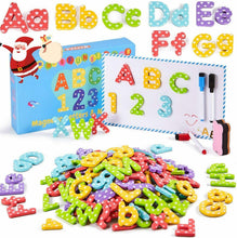 Carica l'immagine nel visualizzatore di Gallery, 140 x Lettere a numeri per bambini magnetici, Magneti per frigo, Apprendimento