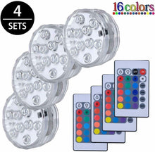 Carica l'immagine nel visualizzatore di Gallery, LED Sommergibili Con Telecomando 4 Pezzi,Luce LED Sommergibili, Impermeabile