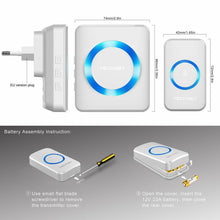 Carica l'immagine nel visualizzatore di Gallery, 2x Campanelli Wireless Impermeabile, 52 Suonerie, Indicatori LED, portata 300mt