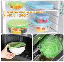 Carica l'immagine nel visualizzatore di Gallery, 13 x Coperchi estensibili in silicone, Rotondi e rettangolari, Per alimenti vari