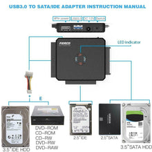 Carica l'immagine nel visualizzatore di Gallery, FIDECO USB 3.0 a IDE e SATA Converter Hard Drive Adattatore per 2,5" e...