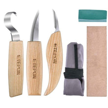 Carica l'immagine nel visualizzatore di Gallery, ETEPON 5pcs Set di Strumenti per Intaglio del Legno Cucchiaio da verde