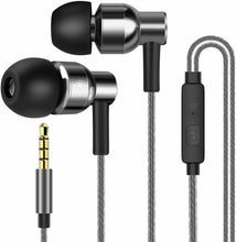 Carica l'immagine nel visualizzatore di Gallery, Cuffie in ear con microfono integrato, Auricolari con bassi potenti, 3.5 mm Nero