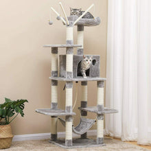 Carica l'immagine nel visualizzatore di Gallery, FEANDREA Tiragraffi, Albero per Gatti, con Amaca, Grigio Chiaro chiaro