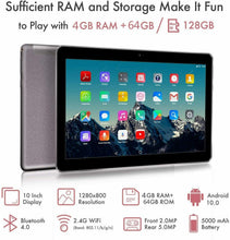 Carica l'immagine nel visualizzatore di Gallery, Tablet 10 Pollici - TOSCIDO Android 10.0,Quad core,4G LTE Dual Sim gray