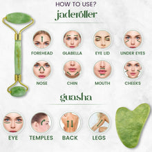 Carica l'immagine nel visualizzatore di Gallery, Jade Roller + Siero Vitamina C 30ml - Rullo di Giada Certificato per il...
