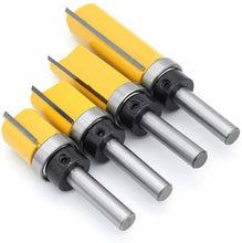 Carica l'immagine nel visualizzatore di Gallery, DingGreat 4Pcs Fresa a Taglienti Diritti per Rifilare con Cuscinetto, con codolo