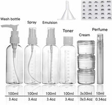 Carica l'immagine nel visualizzatore di Gallery, Set da viaggio con contenitori per cosmetici lozioni creme da 100 ml, 10 pezzi
