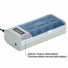Carica l'immagine nel visualizzatore di Gallery, Caricabatterie per Pile Ricaricabili Stilo AA/AAA/D/C/9V Con Display LCD