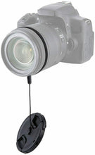 Carica l'immagine nel visualizzatore di Gallery, 2 x Coperture con laccetto per obiettivo da 95 mm, Cover per lenti in ABS nero
