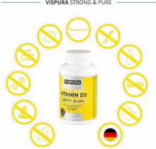 Carica l'immagine nel visualizzatore di Gallery, VISPURA Vitamina D3 20000UI Alto Dosaggio 180 Compresse Pura Vitamina D3