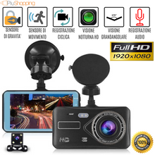 Carica l'immagine nel visualizzatore di Gallery, TELECAMERA AUTO FULL HD 1080P 4.0 DVR CAR DASH CAM CON VIDEO CAMERA RETROMARCIA