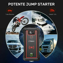 Carica l'immagine nel visualizzatore di Gallery, YABER Avviatore Batteria Auto, 2500A 23800mAh Emergenza per rosso