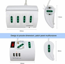 Carica l'immagine nel visualizzatore di Gallery, Extrastar Multipresa da Scrivania/Tavolo con 2 Presa 6 Prese -2 USB, Bianco