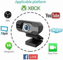Carica l'immagine nel visualizzatore di Gallery, TedGem Webcam 1080p, PC con Microfono Full HD USB per...
