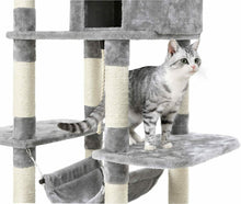 Carica l'immagine nel visualizzatore di Gallery, FEANDREA Tiragraffi, Albero per Gatti, con Amaca, Grigio Chiaro chiaro