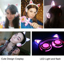 Carica l'immagine nel visualizzatore di Gallery, Limson Cuffie per Bambini con Orecchie di Gatto, Pieghevoli a M, Rosa