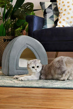 Carica l'immagine nel visualizzatore di Gallery, Bedsure Cuccia Gatto Chiusa Interno - Nicchia per Gatti Morbido 2+1 Grigio