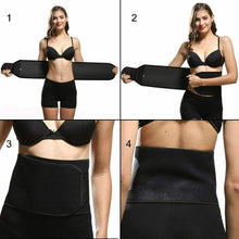 Carica l'immagine nel visualizzatore di Gallery, Fascia snellente dimagrante in neoprene per addominali busto, Uomo e donna, Nero