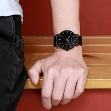 Carica l'immagine nel visualizzatore di Gallery, BUREI Uomo Orologio da Polso al Quarzo Classico con Cassa Ultra Oro Nero