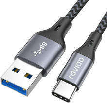 Carica l'immagine nel visualizzatore di Gallery, RAVIAD Cavo USB C a 3.0 A, Nylon Intrecciato Tipo C di 1M