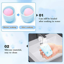 Carica l'immagine nel visualizzatore di Gallery, Beauty Sponge Blender Set Porta Spugna Per Trucco, 2 Pezzi Blu + Viola