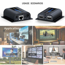 Carica l'immagine nel visualizzatore di Gallery, HDMI Network Extender sopra Cat6/ 6a / 7 cavo singolo con loop-out HDMI