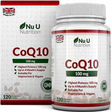 Carica l'immagine nel visualizzatore di Gallery, CoQ10 da 100 mg | 120 Capsule di Coenzima Q10 | Integratori alimentari