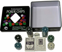 Carica l'immagine nel visualizzatore di Gallery, Extrela - Set da poker con scatola in metallo, 200 fiches poker, 2 mazzi...