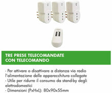 Carica l'immagine nel visualizzatore di Gallery, Proxe 710003 Tre Prese Telecomandate con Telecomando, Bianco