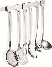 Carica l'immagine nel visualizzatore di Gallery, Lagostina Grancucina Set Mestoli con Barra Appendimestoli, 7 Pezzi, Acciaio...