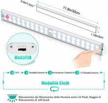 Carica l'immagine nel visualizzatore di Gallery, Tanbaby Luce per Armadio, Lampada Armadio 40 LED con Sensore Bianca