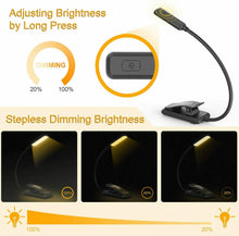 Carica l'immagine nel visualizzatore di Gallery, Luce da lettura ricaricabile USB con 9 LED regolabili, Clip per libro portatile