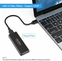 Carica l'immagine nel visualizzatore di Gallery, Adattatore m2 NGFF a USB 3.0, per 2230 2242 2260 2280 SSD Supporta UASP B Key