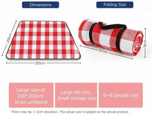 Carica l'immagine nel visualizzatore di Gallery, Simpeak 200 x 200cm Coperta da Picnic Impermeabile e 200x200, Rosso Bianco