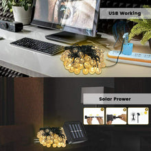Carica l'immagine nel visualizzatore di Gallery, WOWDSGN Catena Luminosa Solare a LED da Esterno, Lunga 9M, a...