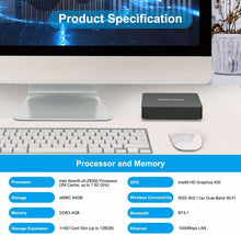 Carica l'immagine nel visualizzatore di Gallery, Mini PC Intel Atom X5-Z8350 4GB/64, 1000M/LAN 2.4/5.8G WiFi BT 4.1, HDMI &amp; VGA