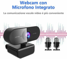Carica l'immagine nel visualizzatore di Gallery, Webcam full HD 1080P per PC laptop, Videochiamate studio tramite USB con audio