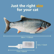 Carica l'immagine nel visualizzatore di Gallery, Flysee Catnip Giocattoli per Gatti, Elettrici Pesci, Nero