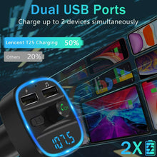 Carica l'immagine nel visualizzatore di Gallery, Trasmettitore FM per autoradio, Bluetooth , Carica batterie per auto 12 v 2.4 A
