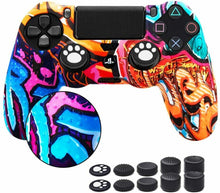 Carica l'immagine nel visualizzatore di Gallery, Skin cover compatibile per Controller PS4 Dualshock, Tema graffiti i silicone
